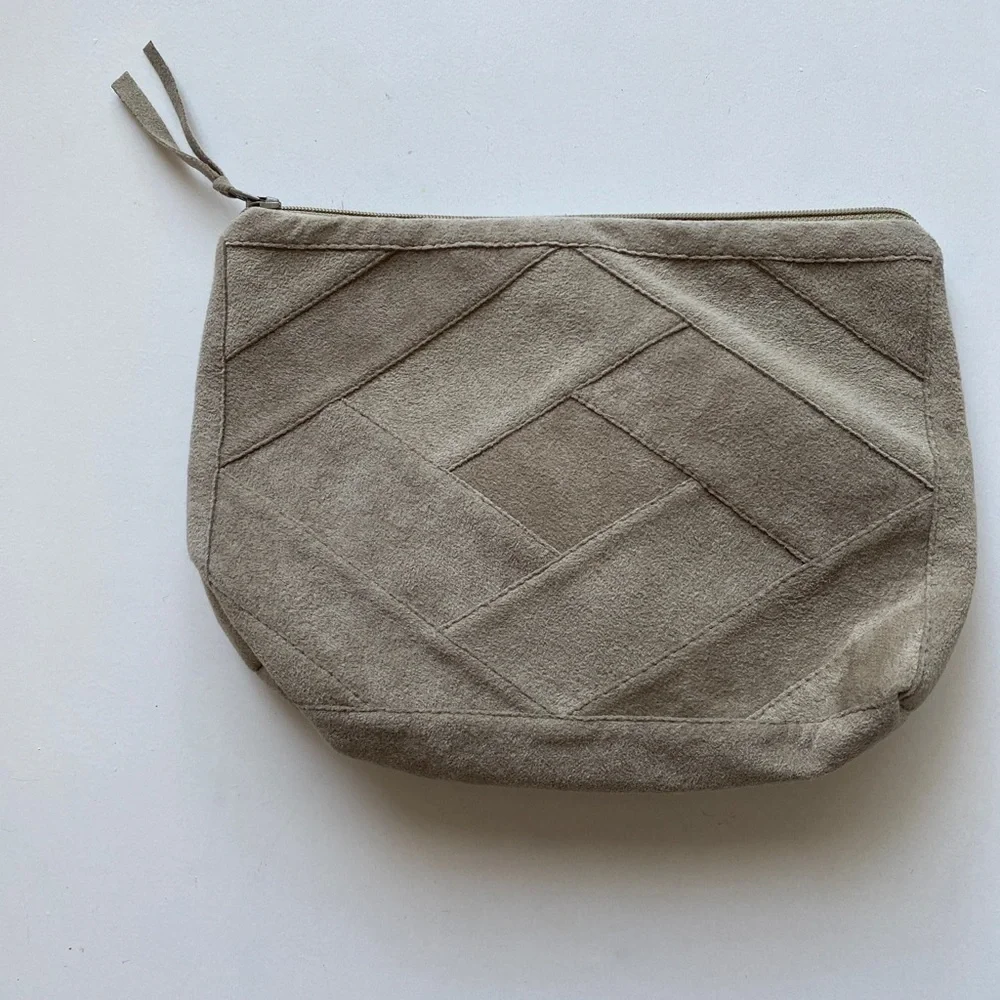 Vintage Dorli UltraSuede Tan Suede Zipper Pouch
